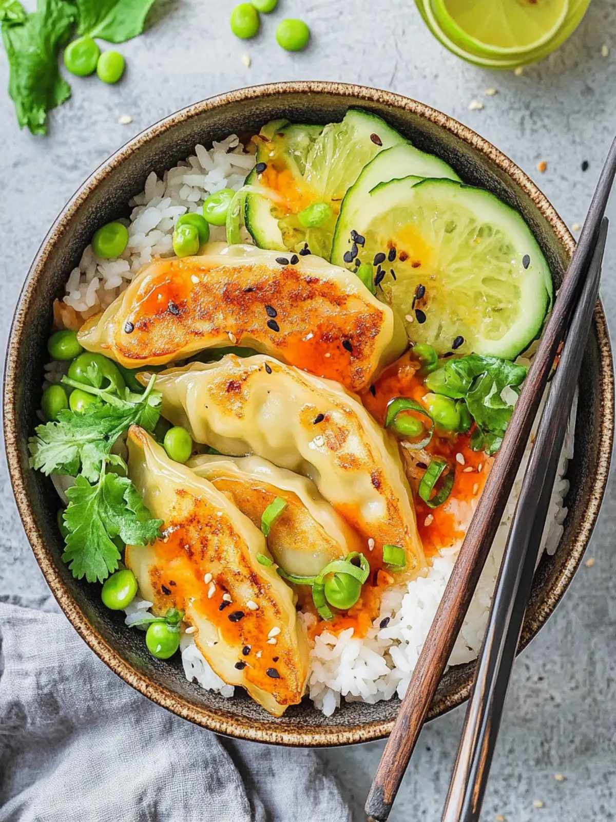 Potsticker Rice Bowls