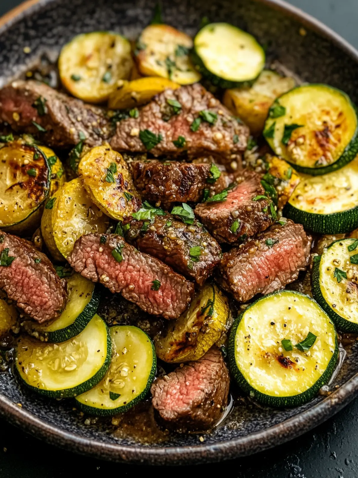 Effortless Garlic Butter Steak and Zucchini: Weeknight Delight 2 Effortless Garlic Butter Steak and Zucchini