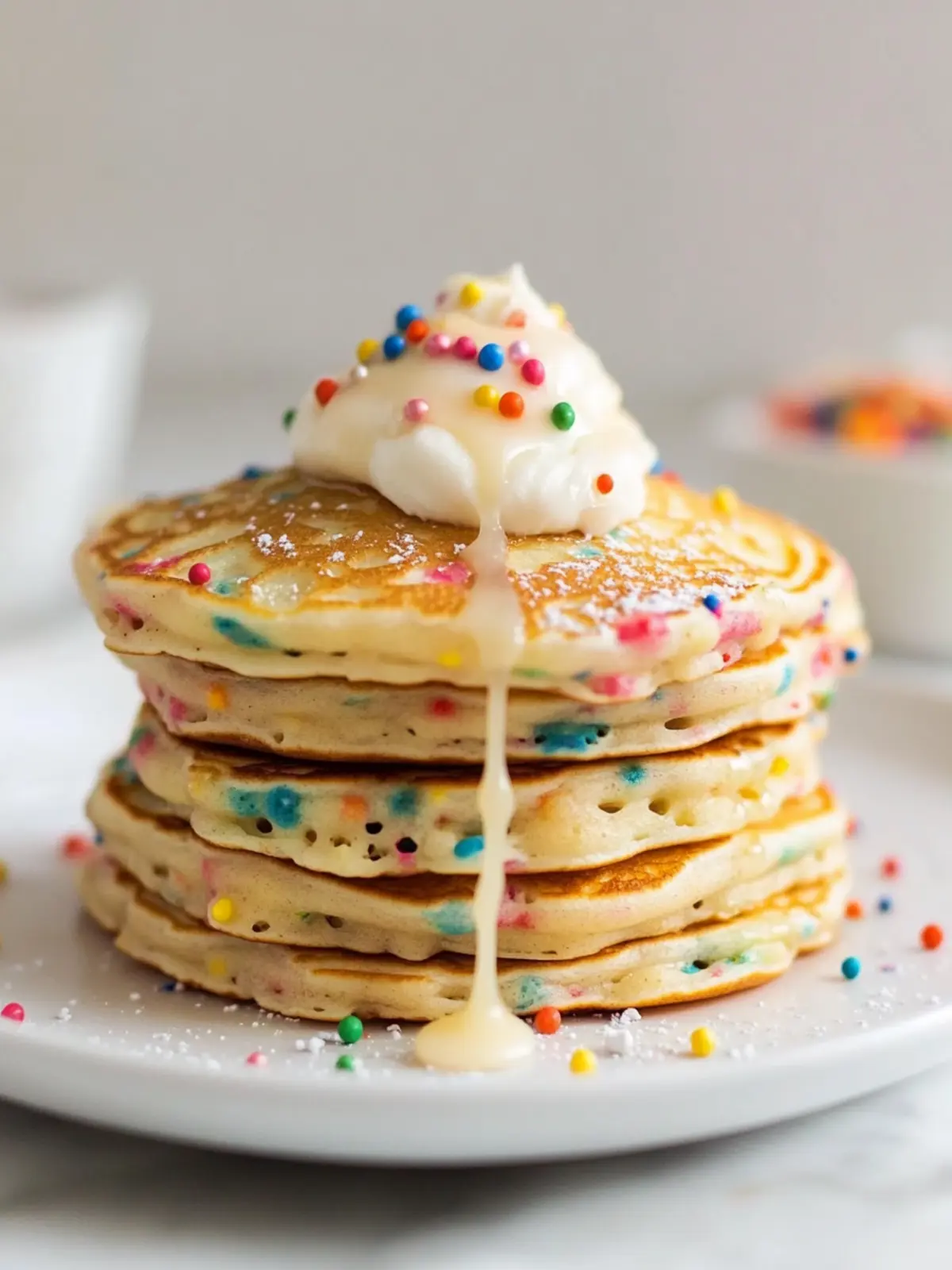 Fluffy Homemade Funfetti Pancakes: Birthday Joy in Every Bite 3 Homemade Funfetti Pancakes (Birthday Cake Pancakes)