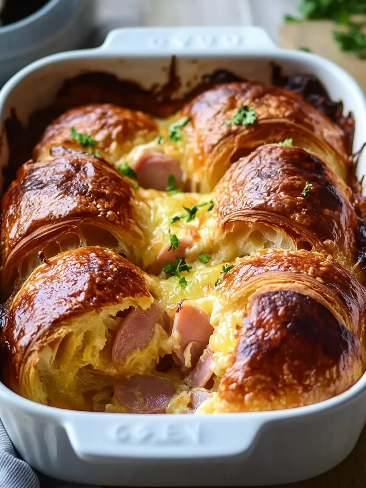 Ham And Cheese Croissant Brunch Bake