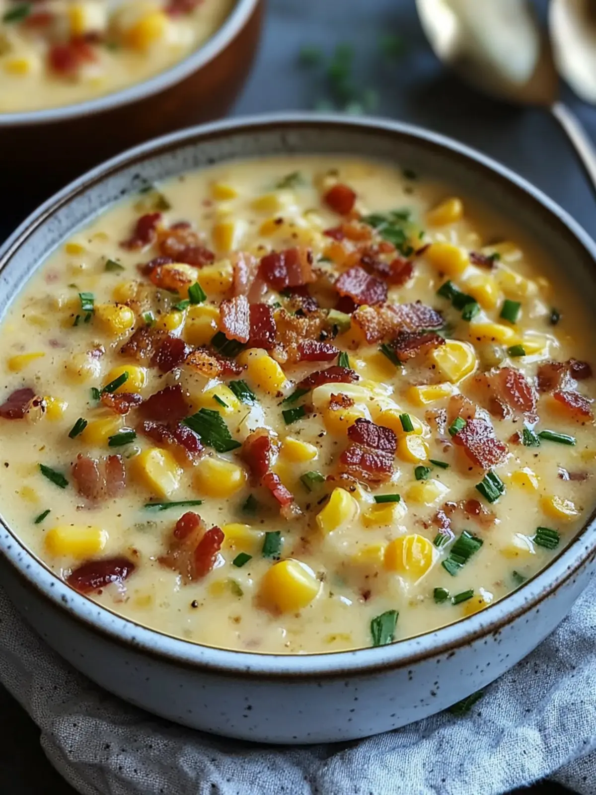 Creamy Corn Chowder with Bacon Bits Easy Recipe for Cozy Comfort