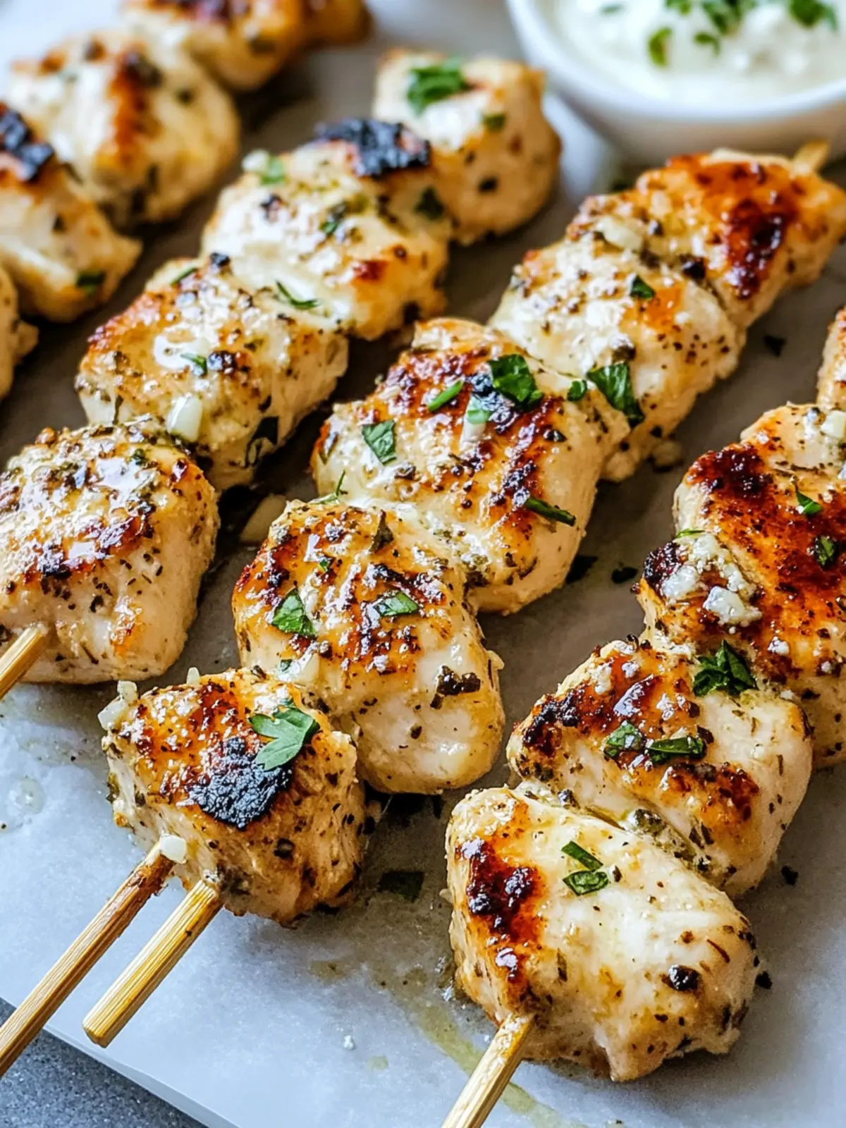 Ranch Garlic Parmesan Chicken Skewers