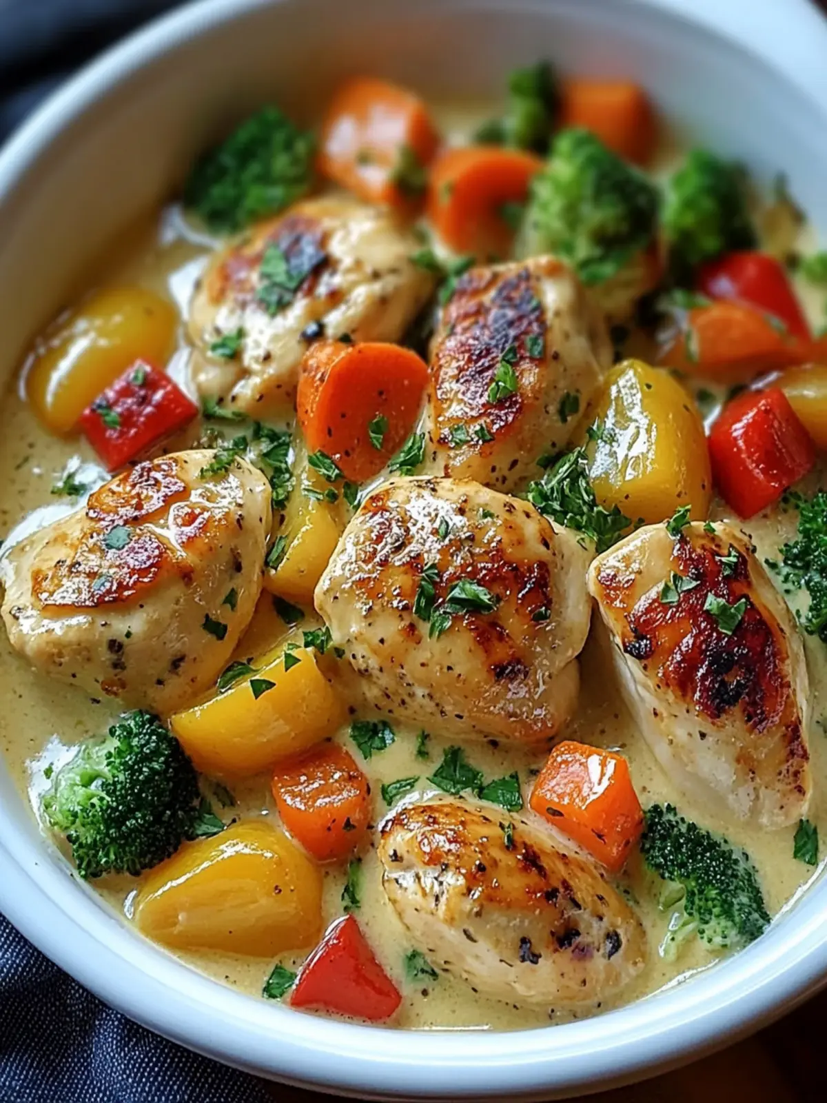 Savory Slow Cooker Creamy Garlic Chicken with Fresh Veggies Delight 3 Slow Cooker Creamy Garlic Chicken with Fresh Veggies