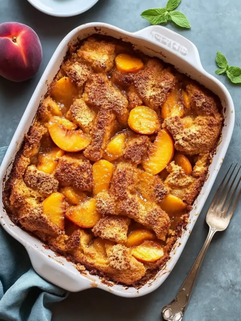 Peach Cobbler French Toast Bake