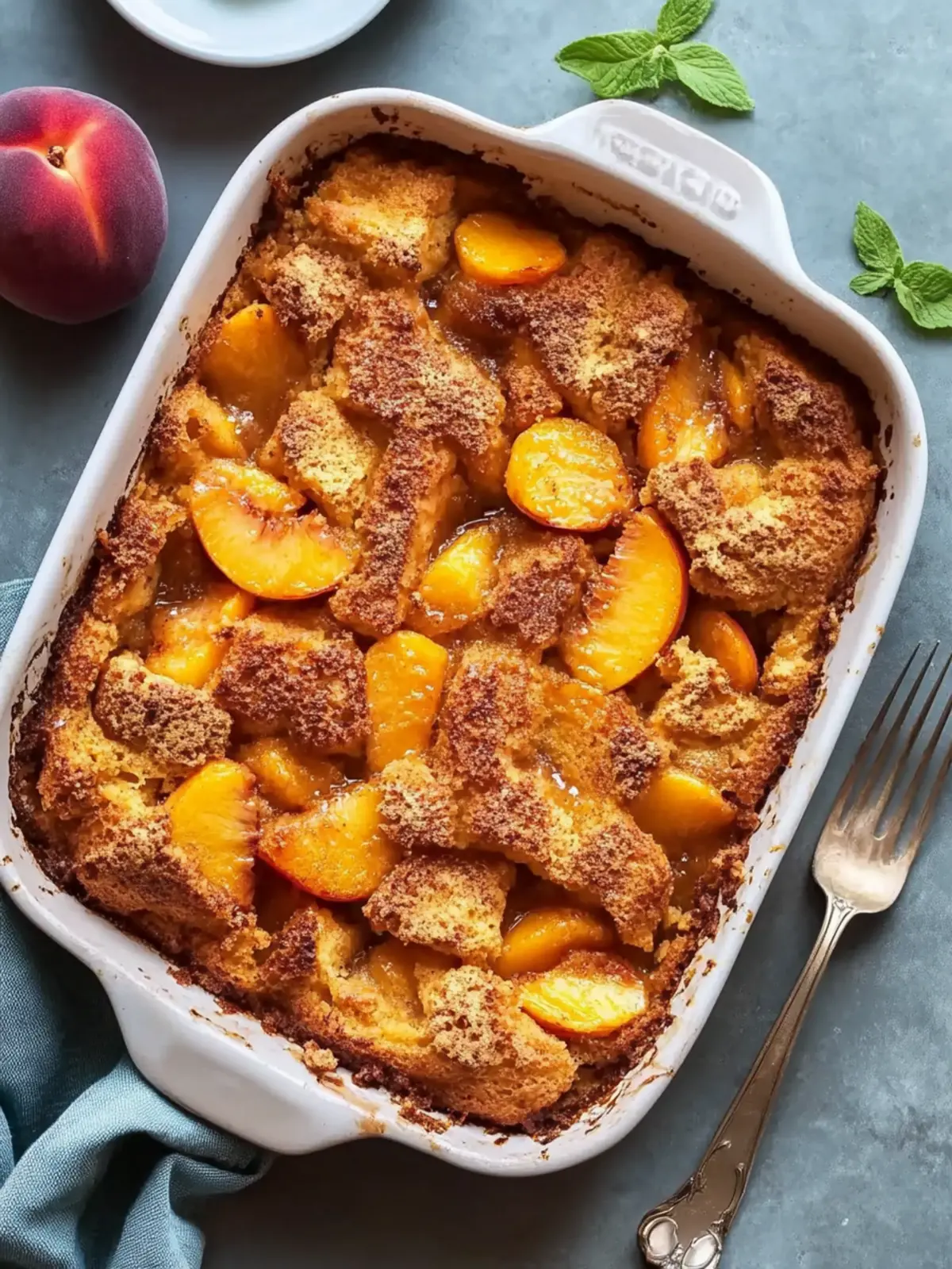 Peach Cobbler French Toast Bake for Effortless Brunch Bliss 5 Peach Cobbler French Toast Bake