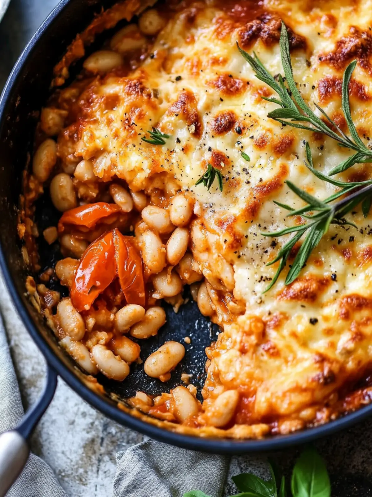 Savor the Comfort of Cheesy White Bean Tomato Bake Tonight 3 Cheesy White Bean Tomato Bake