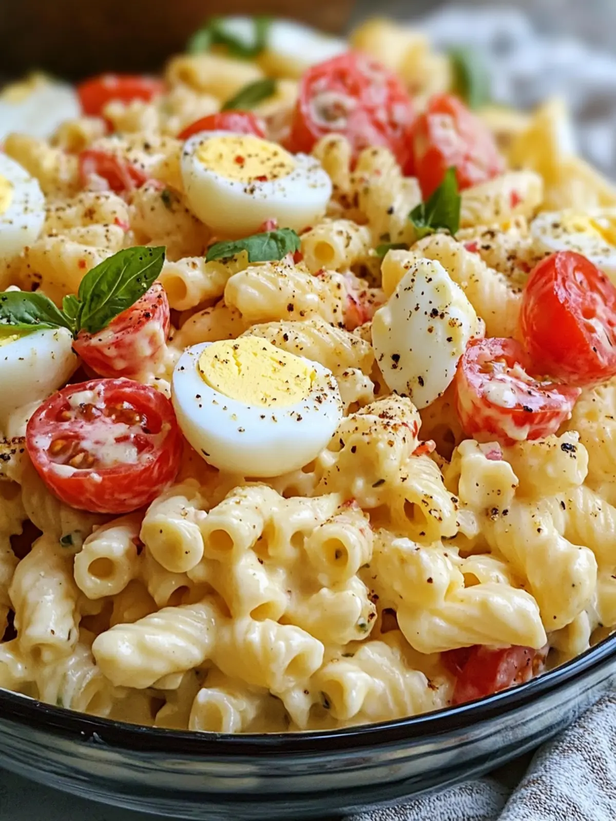 Amish Pasta Salad with Creamy Dressing and Eggs for Potlucks 5 Amish Pasta Salad with Creamy Dressing and Hard-Boiled Eggs