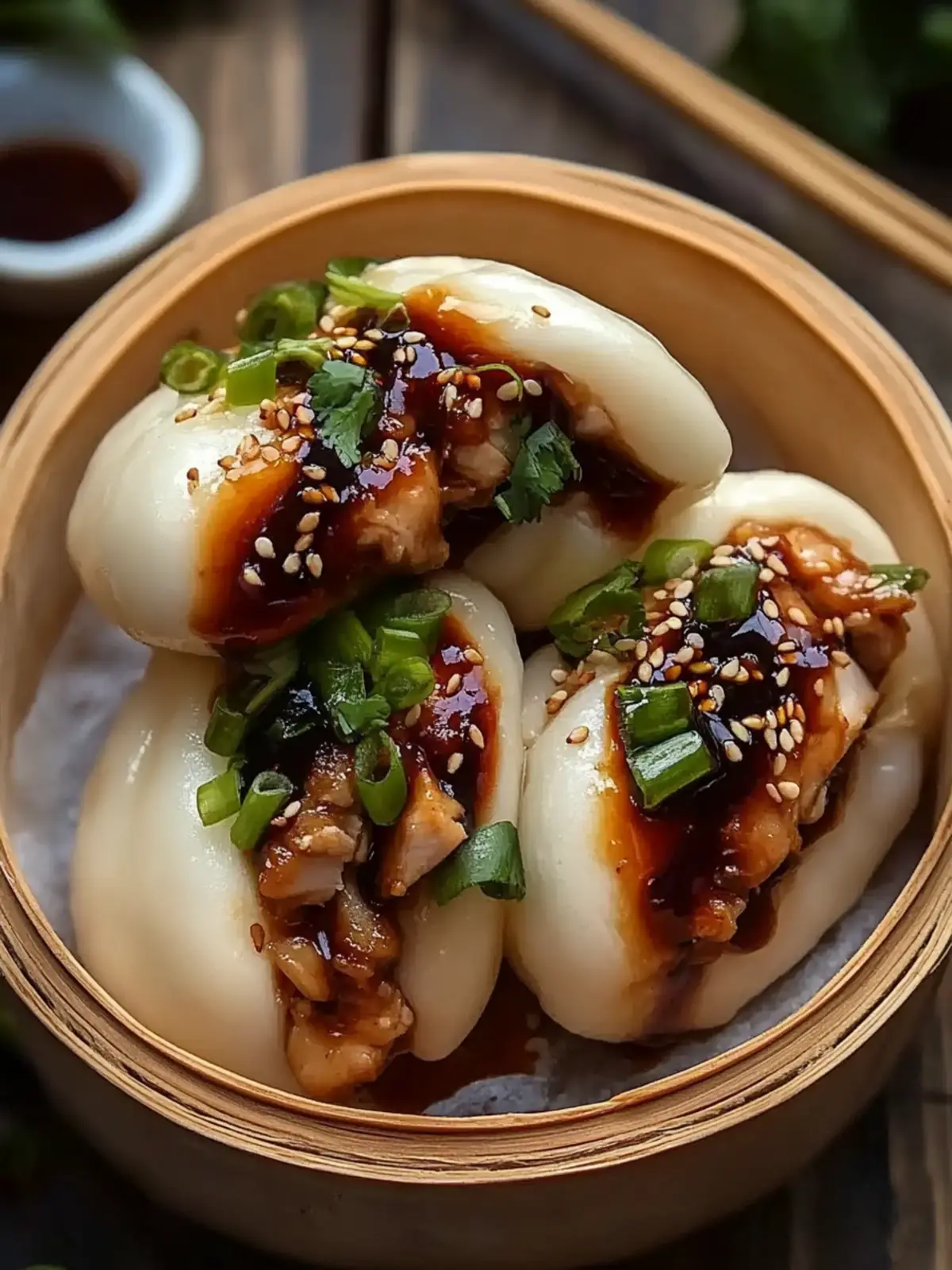 Delicious Sticky Korean Chicken Stuffed Steamed Bao Buns Recipe 4 Sticky Korean Chicken Stuffed Steamed Bao Buns