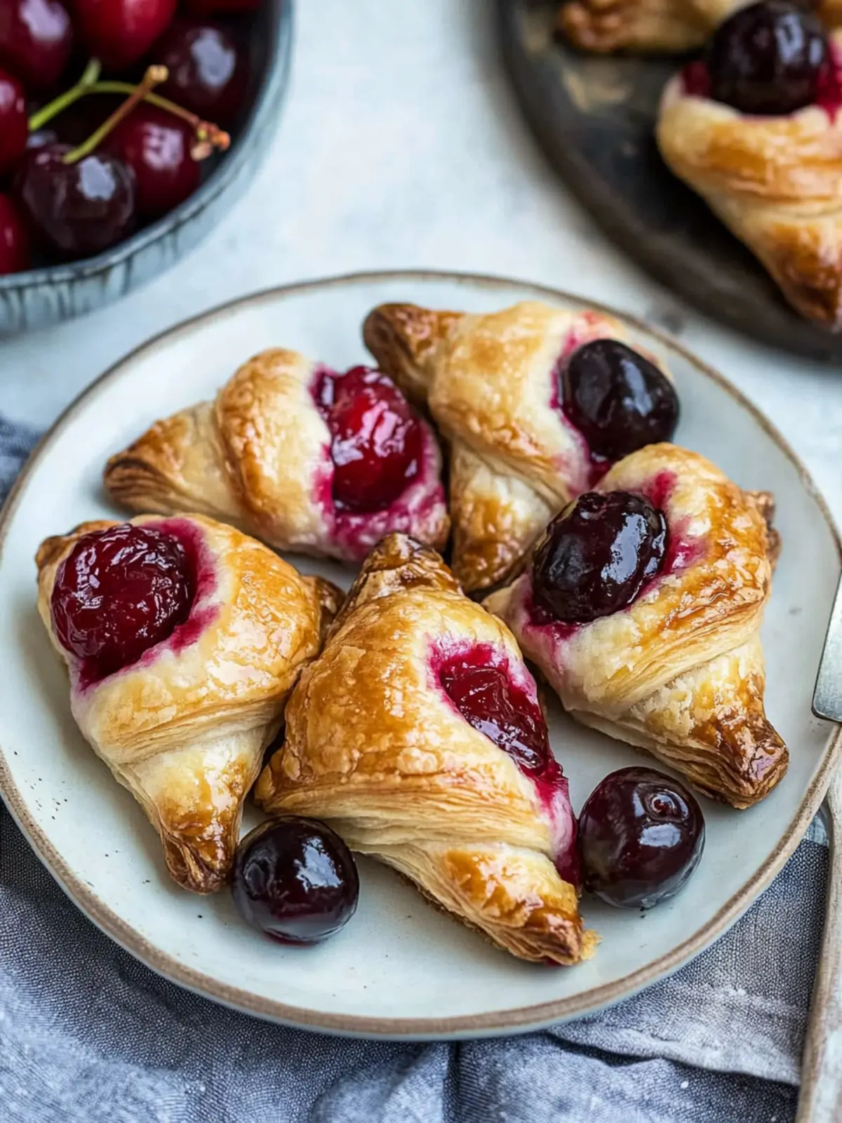 Cherry Danish with Puff Pastry: A Sweet Morning Delight 2 Cherry Danish with Puff Pastry