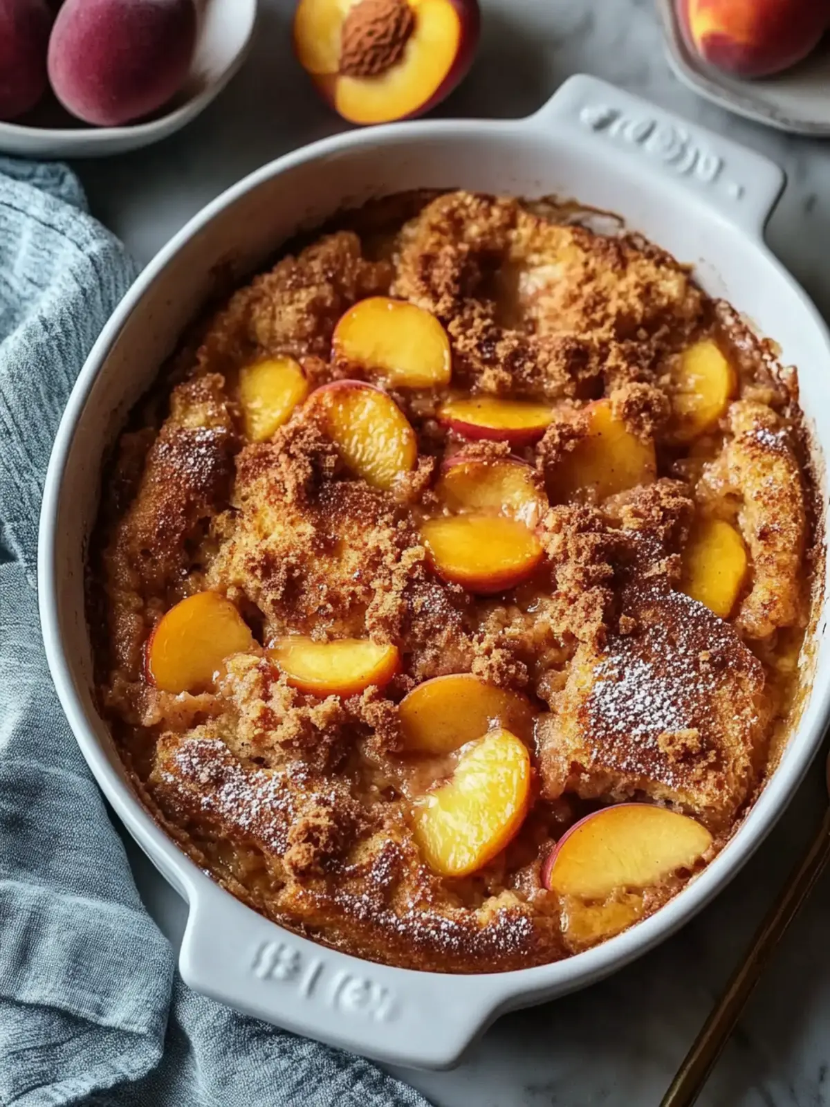 Peach Cobbler French Toast Bake for Effortless Brunch Bliss 2 Peach Cobbler French Toast Bake