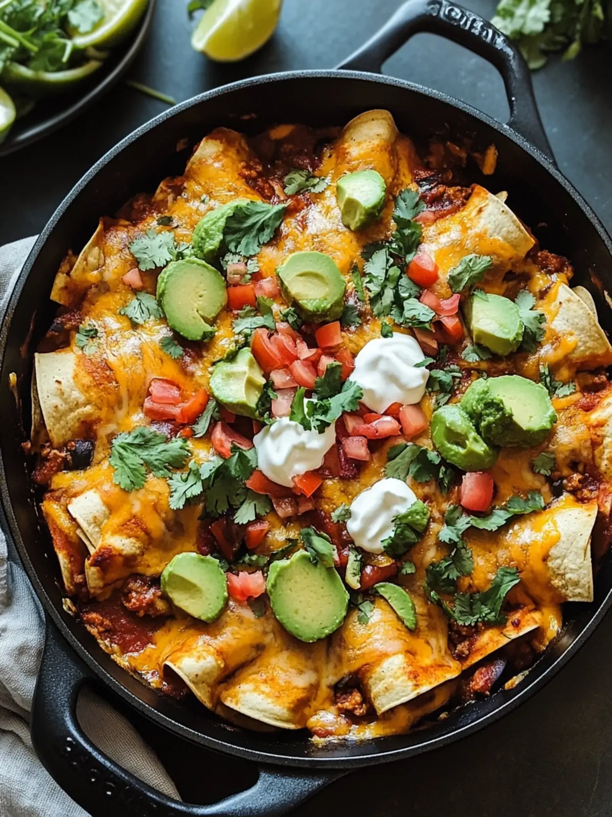 Savory Beef Skillet Enchiladas in Just 40 Minutes! 4 Beef Skillet Enchiladas