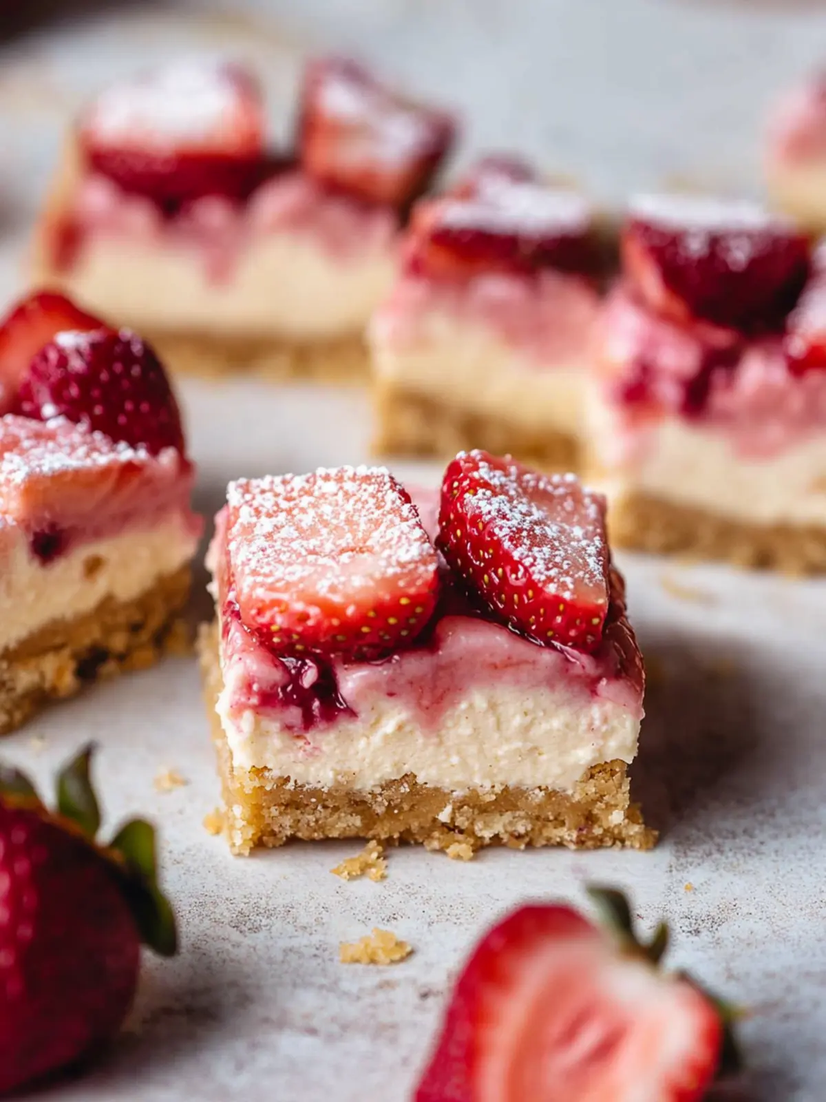 Deliciously Easy Strawberry Vanilla Bean Cheesecake Bars 4 Strawberry Vanilla Bean Cheesecake Bars