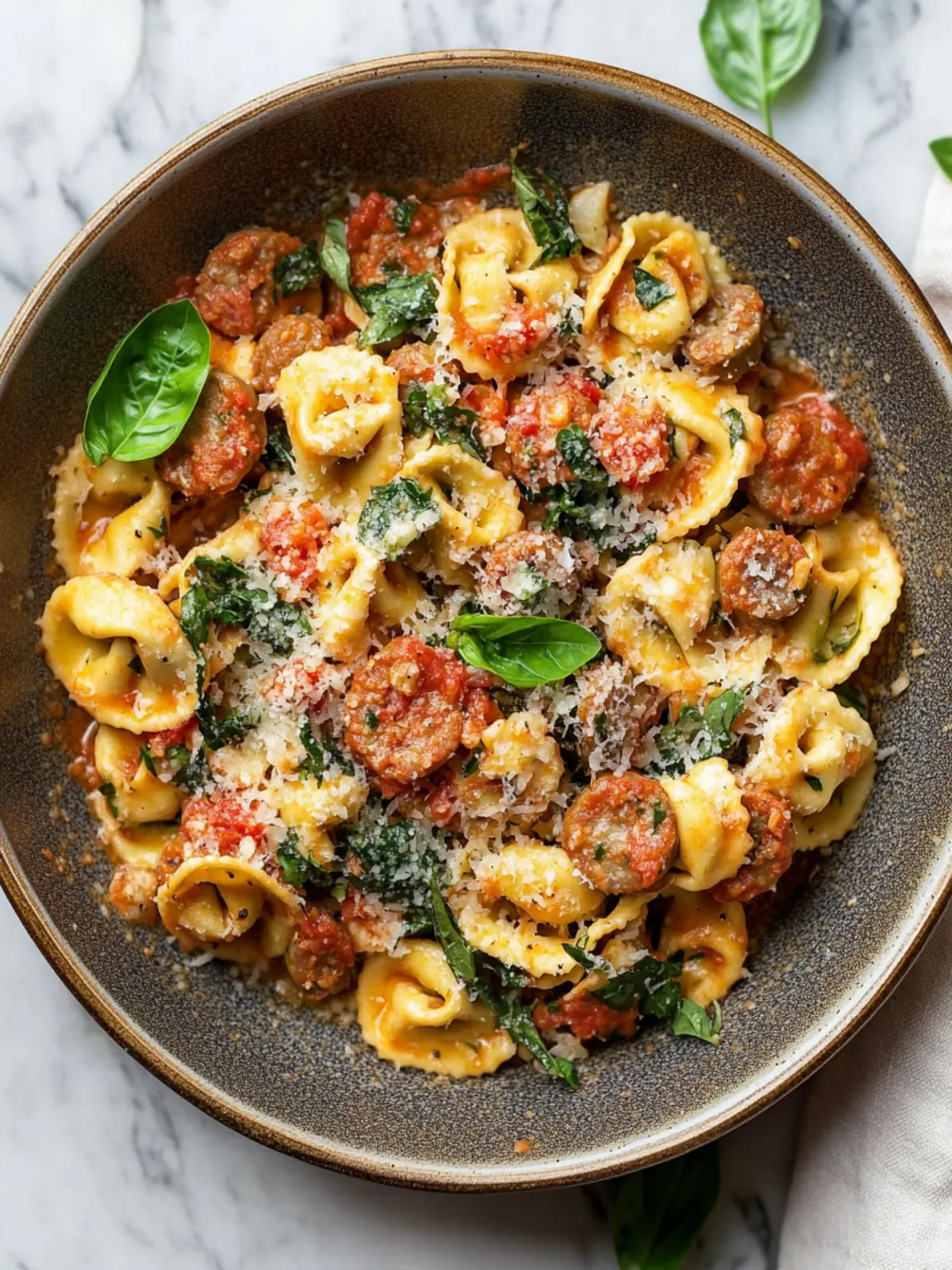 Quick and Creamy One Pan Tortellini with Sausage Delight 3 One Pan Tortellini with Sausage