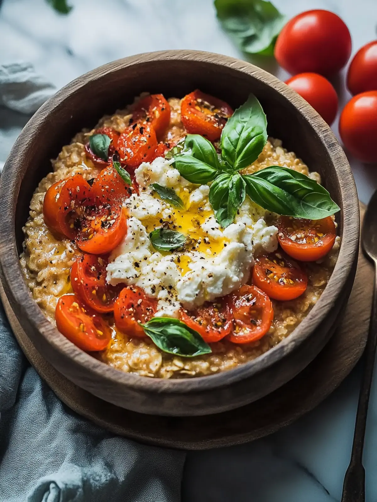 Savory Tomato and Goat Cheese Basil Oatmeal for Quick Comfort 5 Tomato And Goat Cheese Basil Oatmeal