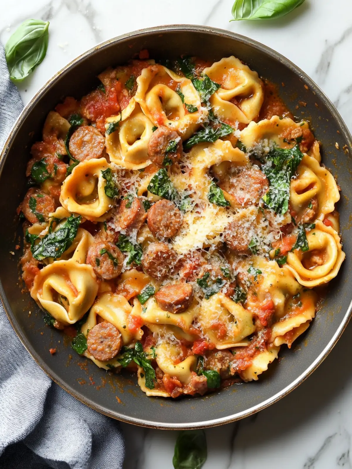 Quick and Creamy One Pan Tortellini with Sausage Delight 5 One Pan Tortellini with Sausage