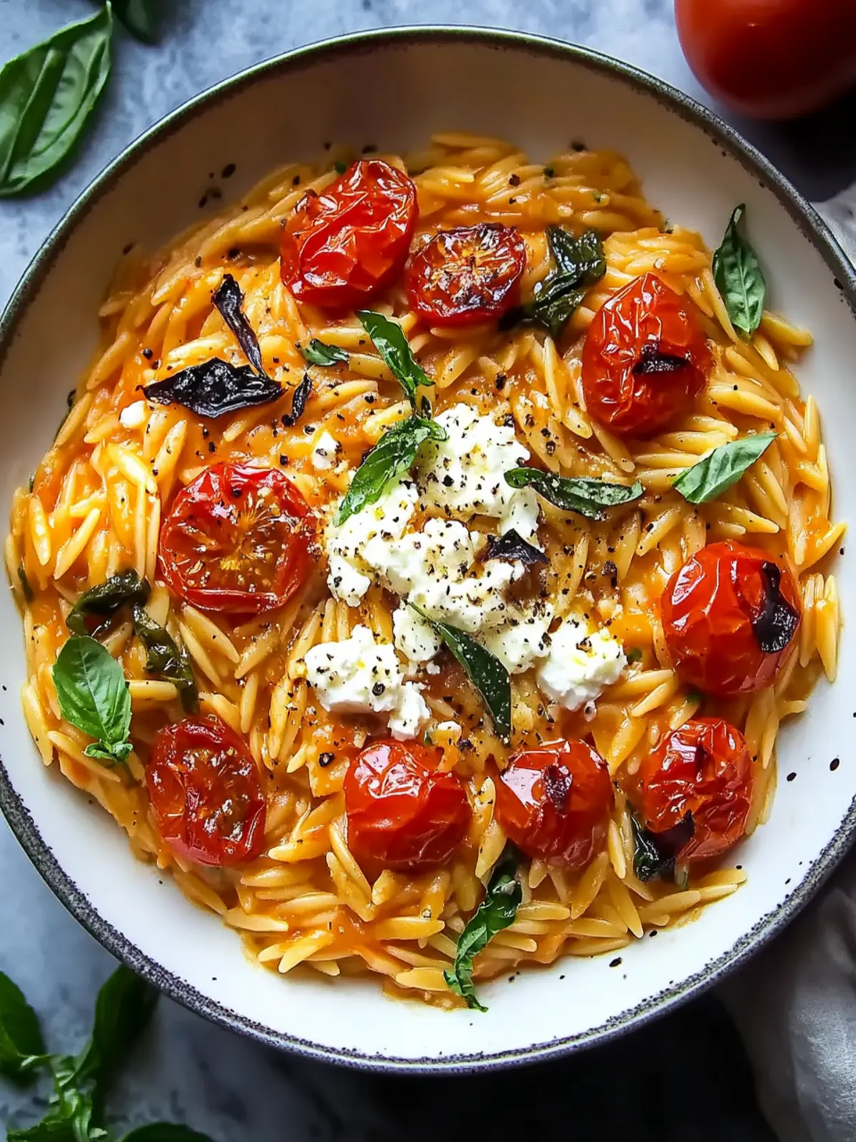 Creamy Roasted Tomato Orzo with Whipped Feta Bliss 2 Creamy Roasted Tomato Orzo with Whipped Feta