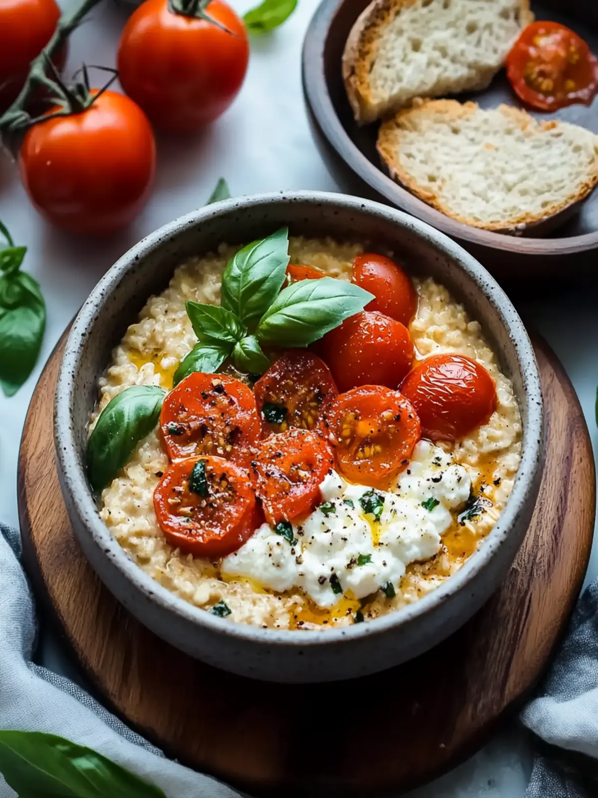 Savory Tomato and Goat Cheese Basil Oatmeal for Quick Comfort 2 Tomato And Goat Cheese Basil Oatmeal
