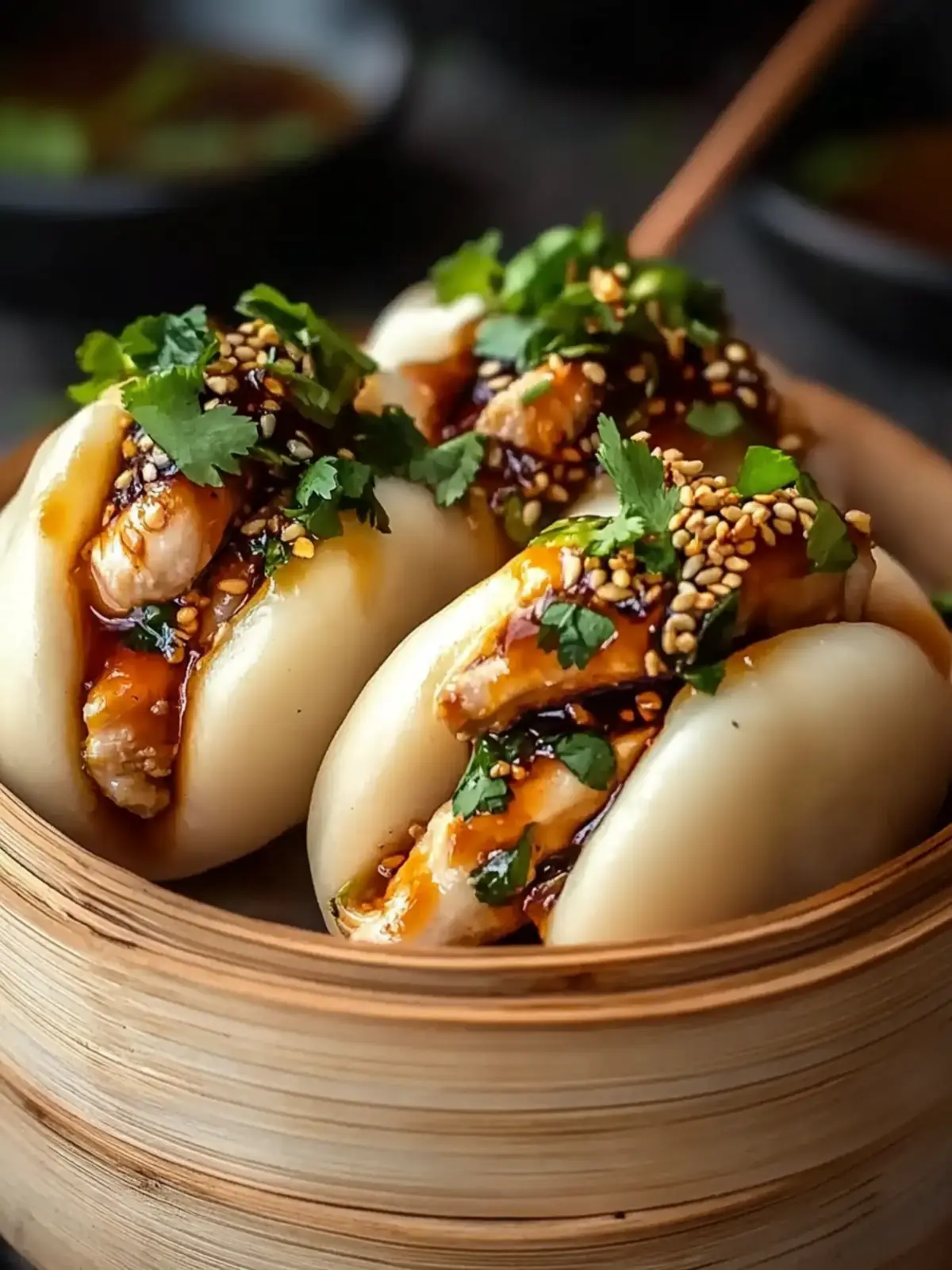 Delicious Sticky Korean Chicken Stuffed Steamed Bao Buns Recipe 2 Sticky Korean Chicken Stuffed Steamed Bao Buns