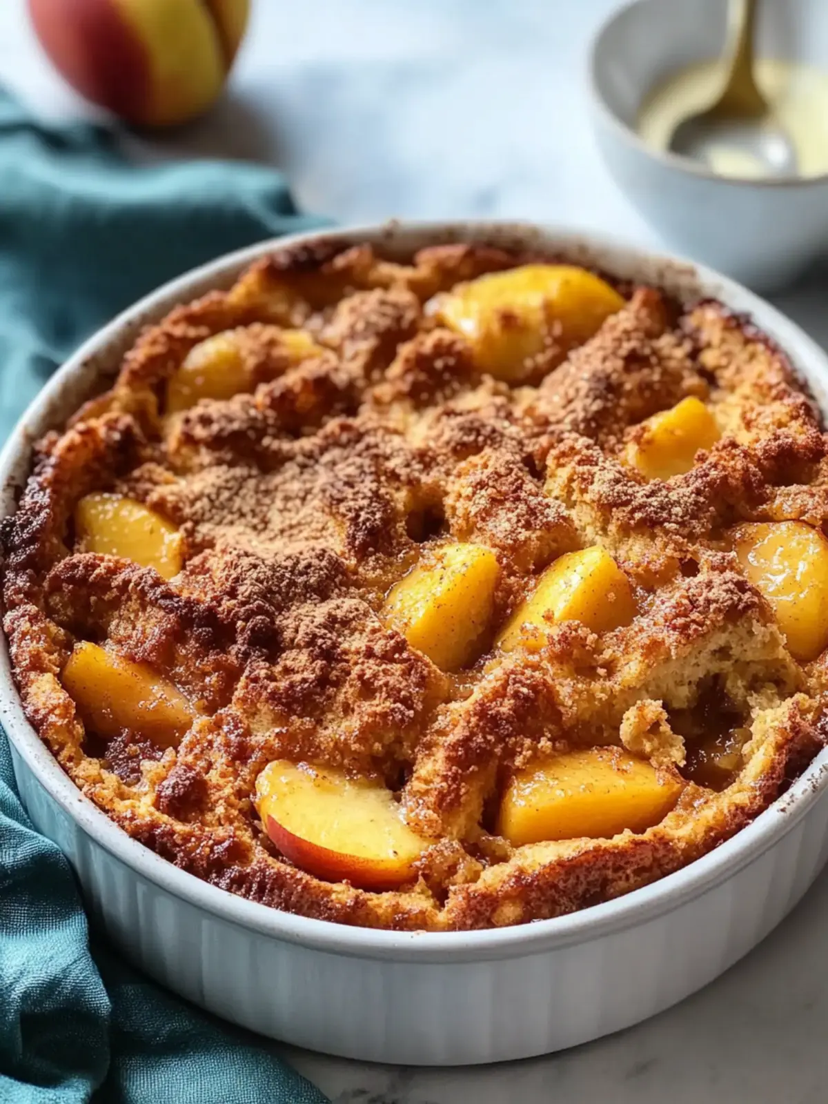 Peach Cobbler French Toast Bake for Effortless Brunch Bliss 4 Peach Cobbler French Toast Bake