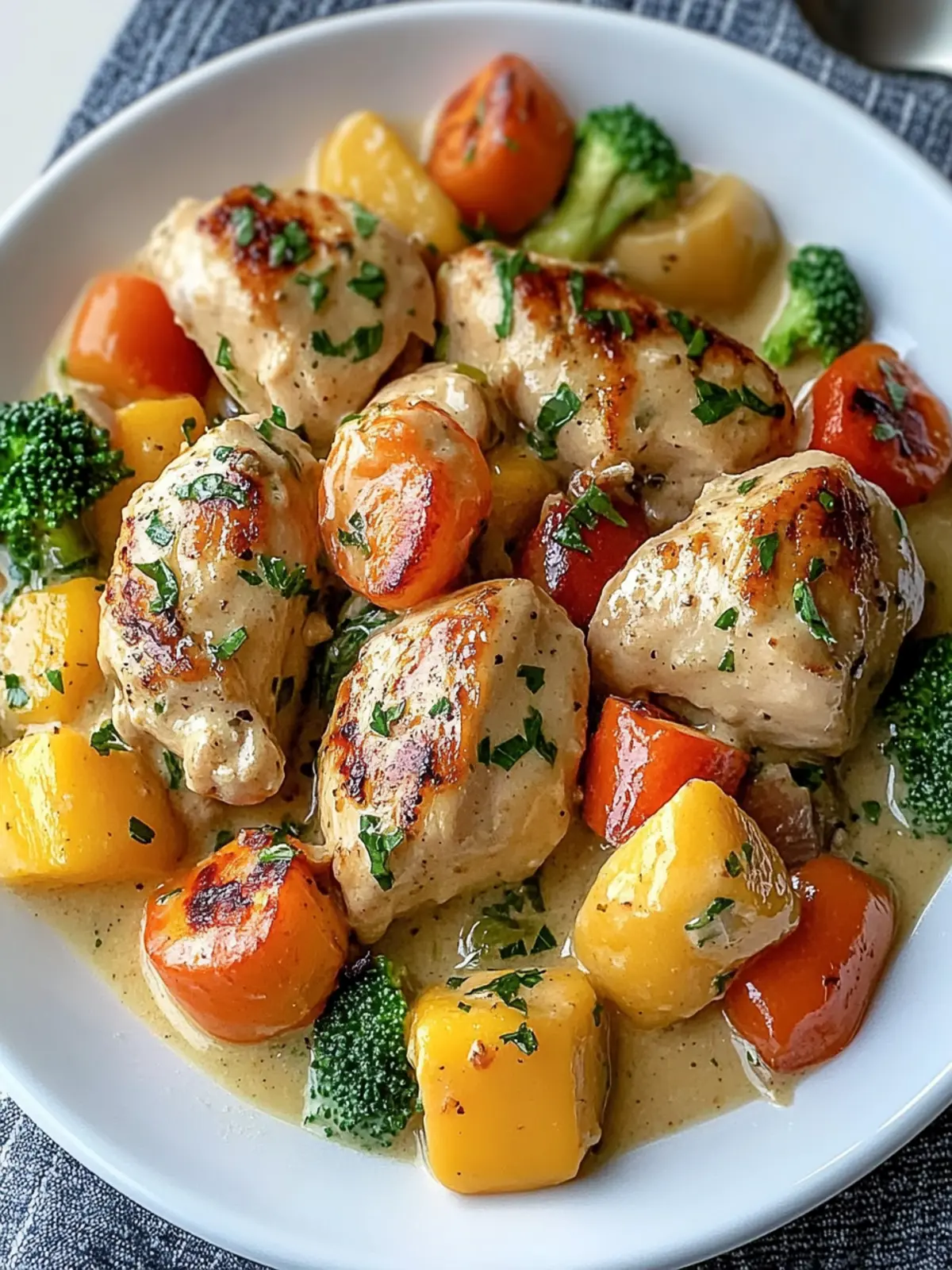 Savory Slow Cooker Creamy Garlic Chicken with Fresh Veggies Delight 2 Slow Cooker Creamy Garlic Chicken with Fresh Veggies