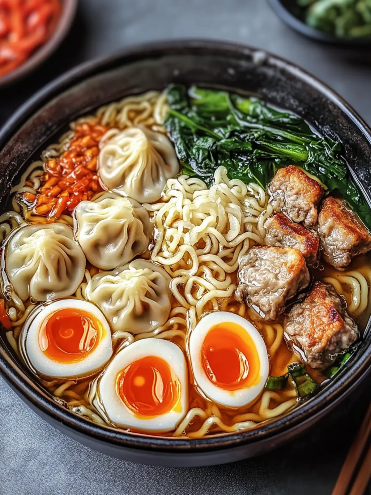 Savory Dumpling Ramen Bowl: Quick Comfort Meal Delight 5 Dumpling Ramen Bowl