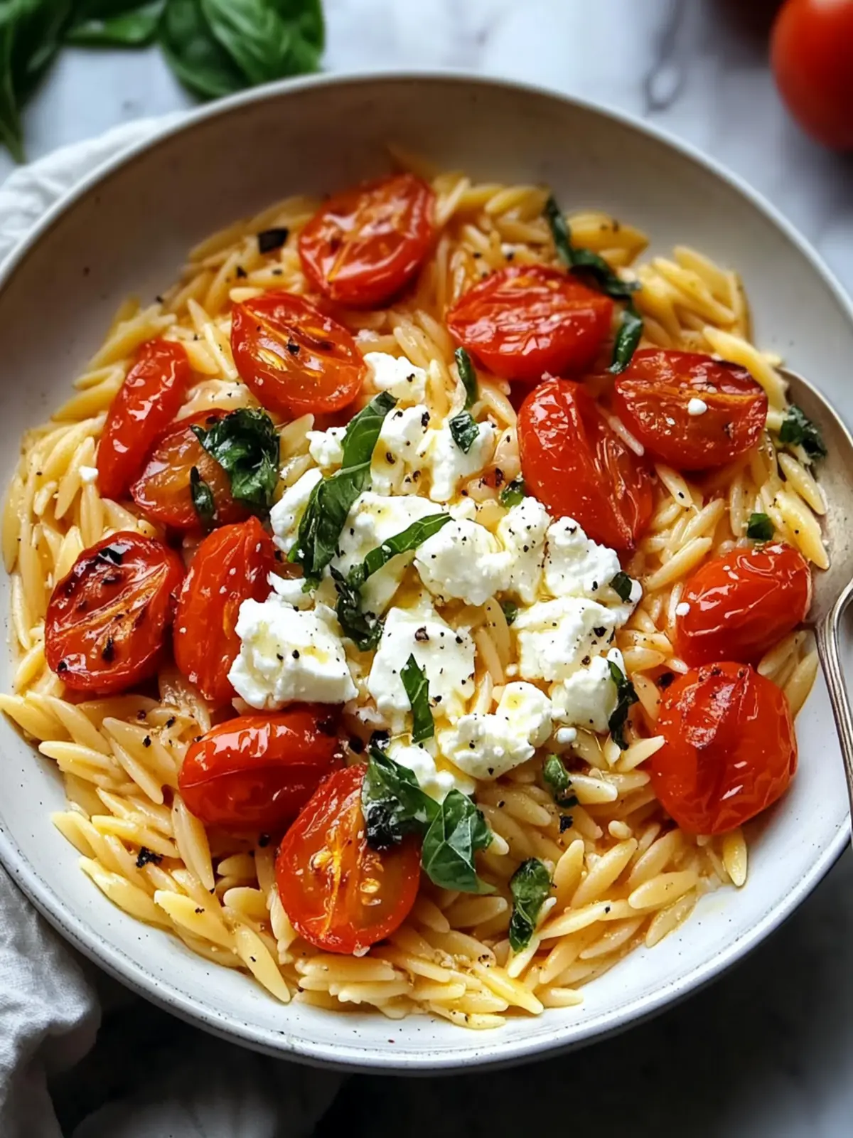 Creamy Roasted Tomato Orzo with Whipped Feta Bliss 4 Creamy Roasted Tomato Orzo with Whipped Feta