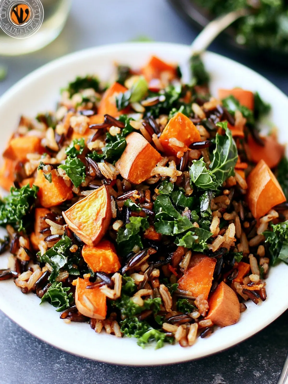 Caramelized Sweet Potato and Kale Fried Wild Rice Fiesta 5 Caramelized Sweet Potato and Kale Fried Wild Rice