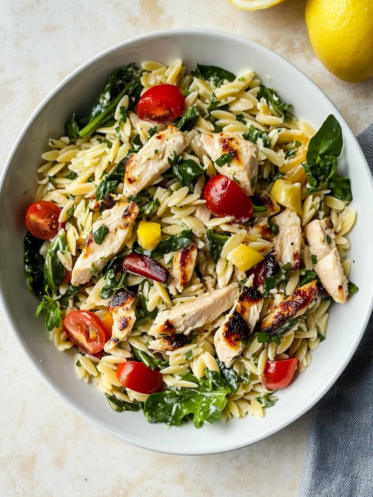 Zesty Lemon Orzo Salad with Chicken in Just 30 Minutes 5 Lemon Orzo Salad with Chicken