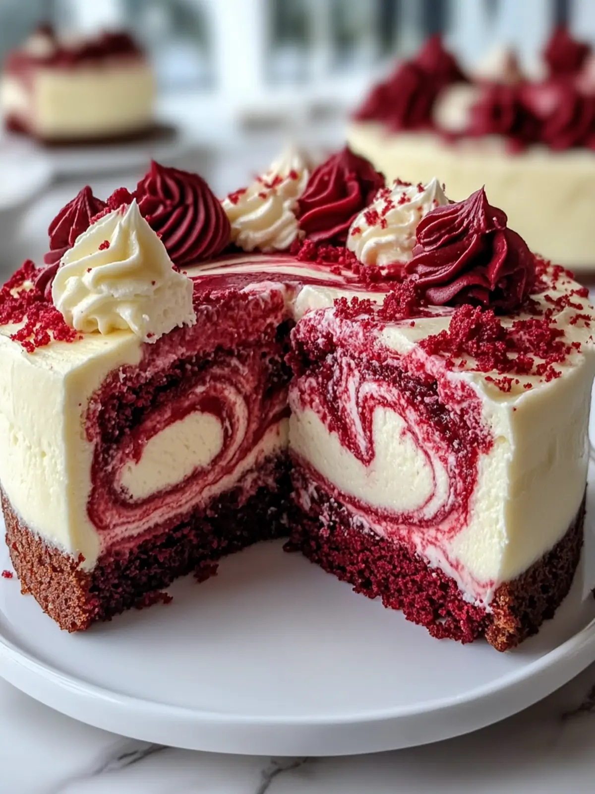 Red Velvet Cheesecake Swirl Cake: Your Next Showstopper Dessert 4 Red Velvet Cheesecake Swirl Cake