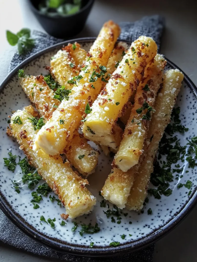 Knusprige Kartoffel Käse Sticks mit Kräutern