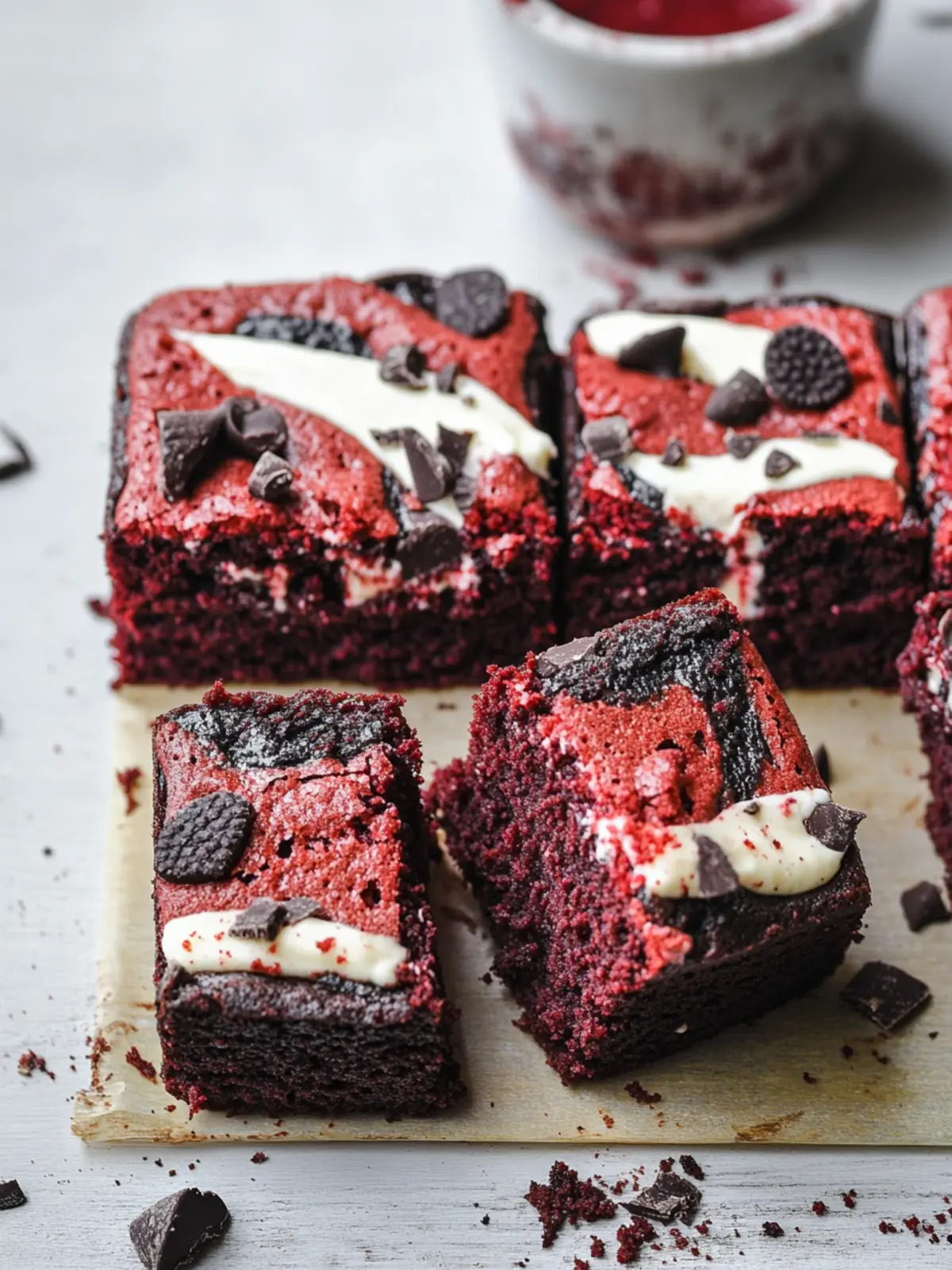 Decadent Red Velvet Cookies and Cream Brownies to Indulge! 3 Red Velvet Cookies and Cream Brownies